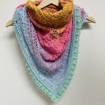 Duża chusta szydełkowa sislove ombre handmade - pastelowa chusta ombre