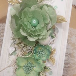 Kartka z zielonym kwiatem