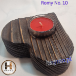 Świecznik drewniany serce grafit Romy No. 10 - 