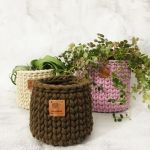 Kosz do przechowywania,koszyk ze sznurka bawełnianego 17x14cm. - 