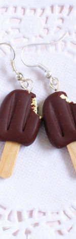 Lody na patyku kolczyki z modeliny