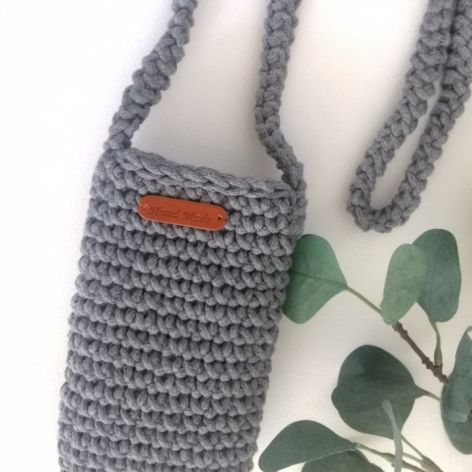 Mała torebka na ramię, etui na telefon,listonoszka szary