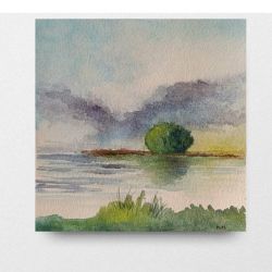 Drzewko-akwarela formatu 15/15 cm 