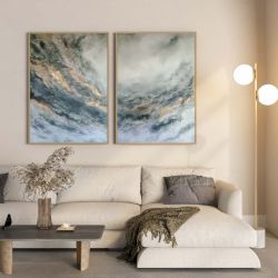 Abstrakcja Garden Ręcznie malowany obraz Strukturalny XXL dyptyk 140x100 cm