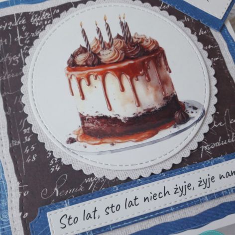 Kartka urodzinowa z tortem, dla mężczyzny