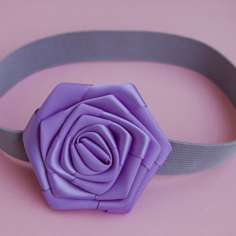 Opaska niemowlęca - "Satynowy fiołek"