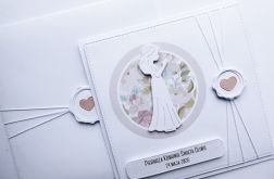 Subtelna kartka na Komunię dla dziewczynki