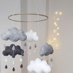 Baby mobile, karuzela dla niemowlaka, chmurki - 