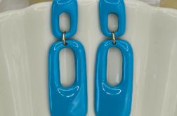 Kolczyki wiszące na sztyfcie Blue Duo