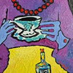 Obraz ręcznie malowany koci dwór - 