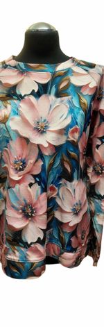 Bluzka damska malowane kwiaty S/M wyprzedaż