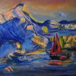 Dania Grenlandia, płótno 40x50x2 cm. Dania Grenlandia, płótno 40x50x2 cm.