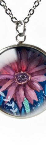 Violet flower naszyjnik z ilustracją