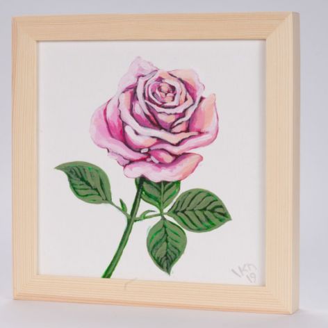 Róża - obraz malowany na płótnie lnianym