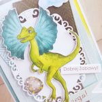 Kartka w pudełeczku z Dinozaurem 5 GOTOWA - 