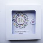 Wyjątkowa kartka na Komunię ręcznie robiona - kartka komunijna w dekoracyjnym pudełku