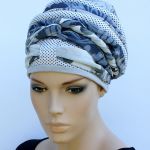 lekki turban DOTTED - szarfa zamotana wokół głowy