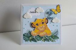 Personalizowana kartka urodzinowa ręcznie robiona Simba Król Lew 2