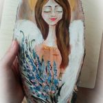 Ręcznie malowany anioł z wrzosami - anioł