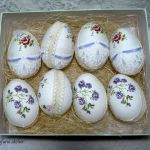 Zestaw 8 jajek w tkaninie w kwiatki - teofano atelier, jajko