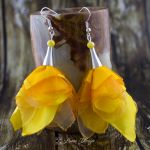 Kolczyki Silk kwiaty żółte - kolczyki wiszące