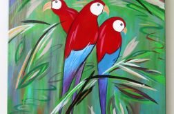 Obraz "Papagaje w tropigaju"