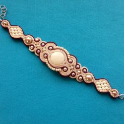 Bransoletka  Krem & Burgund 