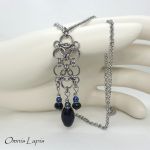 Naszyjnik chainmaille - onyks i lapis-lazuli - 