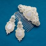 Kolczyki sutasz Kremowe z masą perłową - 