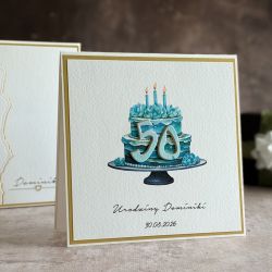 Kartka na 50 urodziny z pudełkiem, BH 31