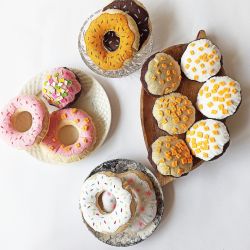 Charming, Multifunctional Plush Donut - Toy, Decoration, Pin Cushion, True Donut Size!