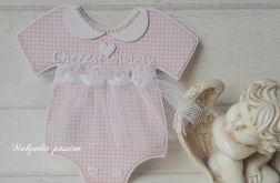 Kartka sukieneczka-body na chrzest