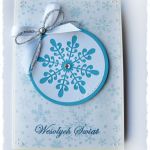 Kartka świąteczna ze śnieżynkową bombką - 