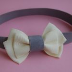 Opaska niemowlęca - Złamana biel z szarym - 