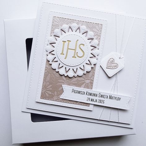 Kartka komunijna personalizowana z życzeniami