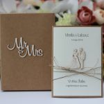 Rustykalna kartka ślubna z personalizacją 3 - stylowa kartka ślubna