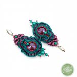 Kolczyki sutasz/soutache z kryształkami - Kolczyki sutasz