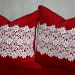 2 czerwone poszewki na poduszki 50x50 cm - zajęcze uszka