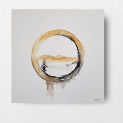 Abstrakcja-akwarela formatu 25/25 cm 