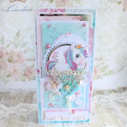 Kartka urodzinowa DL "Rainbow Pony" GOTOWA