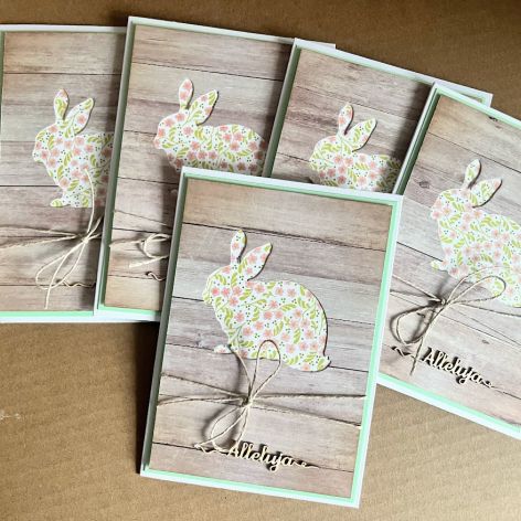 079,Wielkanoc-zestaw 5 kartek z zajączkiem
