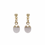 Delikatne kolczyki Amour pozłacane z Kwarcem różowym - 