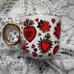 Ręcznie malowany kubek Sacred Heart - dla dziewczyny