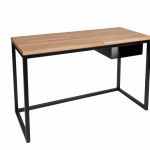 Biurko loft stolik dąb stal drewno 120 x 50 czarny - 