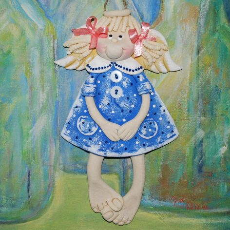 To coś powiem - aniołek z masy solnej, prezent, dekoracja