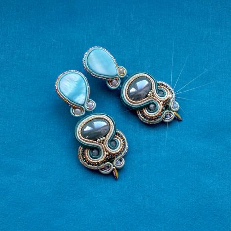 Kolczyki Mięta i Złoto. Wkrętki