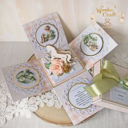 Exploding box chrzest "PeachBaby" GOTOWY