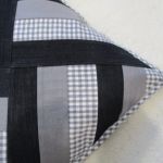 Poszewki jeans z szarą kratką - poszewki z dżinsu