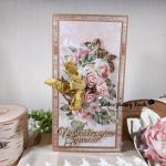 Kartka urodzinowa z różami - widok z przodu