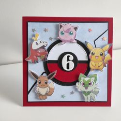 Kartka urodzinowa Pokemony 6 lat Kartka urodzinowa Pokemony 6 lat